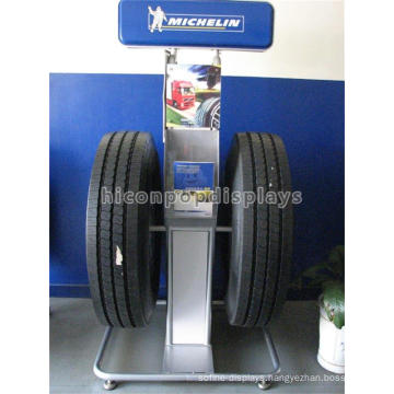 Custom Auto Car Spare Parts Showroom Design Heavy Duty Free Standing Wheel Rim And Tire Display Rack